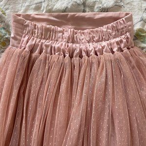 Dusty Rose Dotted Mesh Tulle Skirt
